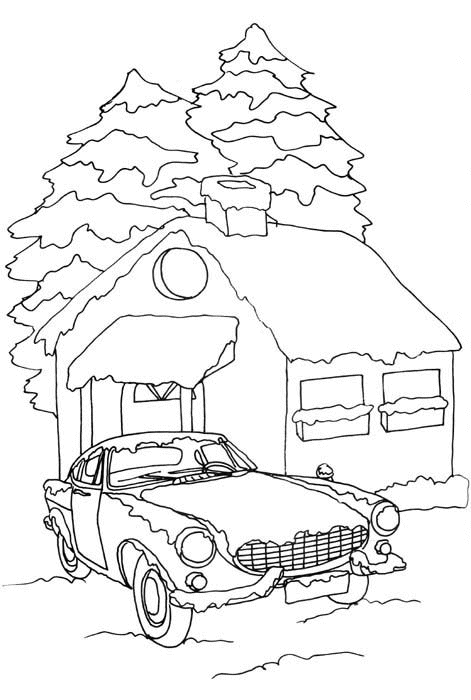 Coloriage Maison Et Voiture  Coloriages Chambre A Imprimer Coloriages